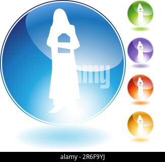 Medico donna crystal isolato su uno sfondo bianco. Illustrazione Vettoriale