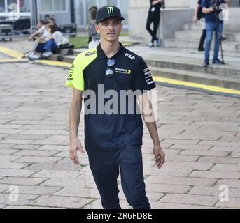 Luca Marini alla festa speciale motogp all'Arco della pace di Milano, Lombardia, Italia. Foto Stock