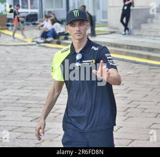 Luca Marini alla festa speciale motogp all'Arco della pace di Milano, Lombardia, Italia. Foto Stock