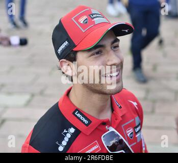 Enea Bastianini al motogp festa speciale all'Arco della pace Milano, Lombardia, Italia. Foto Stock