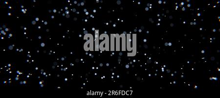 bokeh di neve bianca su fondo di ablack. Abstract nero bianco fiocco di neve su sfondo nero per sovrapposizione Foto Stock