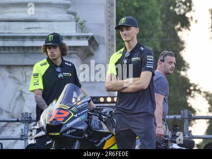 Luca Marini alla festa speciale motogp all'Arco della pace di Milano, Lombardia, Italia. Foto Stock