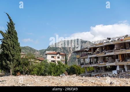 Città turca Antakya nella provincia di Hatay, dopo il terremoto. Turchia Foto Stock