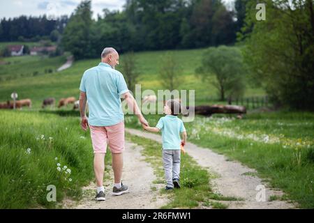 nonno amorevole e nonno piccolo migliori amici Foto Stock