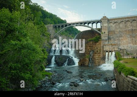 Vista della diga di New Croton, Croton-on-Hudson, New York Foto Stock