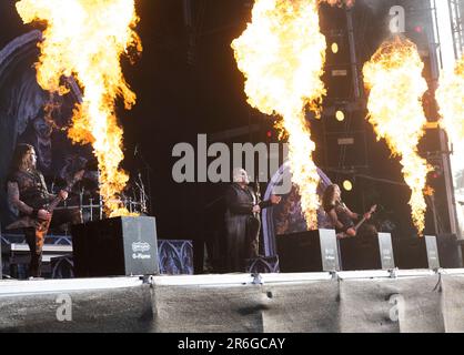 Sölvesborg 20230609 la band tedesca Powerwolf suona al Sweden Rock Festival 2023. Foto: Gatter / TT / kod 10080 Foto Stock