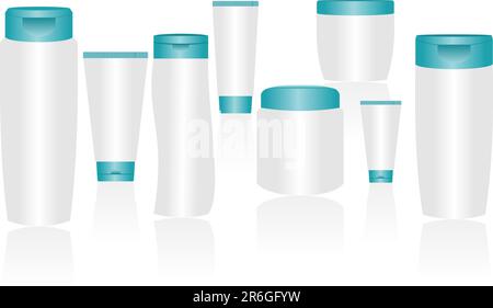 Vettore contenitore cosmetico i modelli per i progettisti. Modificabile Illustrazione Vettoriale