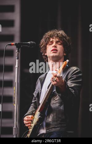 L'inalatore irlandese indie upstarts supporta Sam Fender a St. James' Park a Newcastle upon Tyne, Regno Unito. 9th giugno, 2023. Credit: Thomas Jackson/Alamy Live News Foto Stock