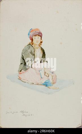 Ragazza greca (Pellegrino). Data: 1844. Acquerello su carta. Museo: Smithsonian American Art Museum. Foto Stock