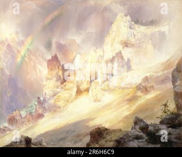 Arcobaleno sul Grand Canyon di Yellowstone. olio su tela. Data: 1900. Museo: Smithsonian American Art Museum. Foto Stock