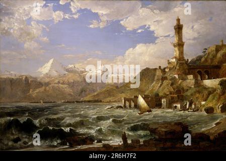 La Costa di Genova. Data: 1854. olio su tela. Museo: Smithsonian American Art Museum. Foto Stock