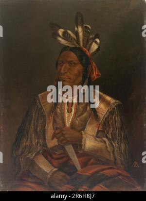 Keokuk (The Watchful Fox), Junior. Olio su cartone. Data: CA. 1876-1899. Museo: Smithsonian American Art Museum. Foto Stock