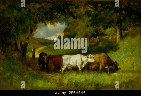 Guida a casa le mucche. Data: 1881. olio su tela. Museo: Smithsonian American Art Museum. Foto Stock