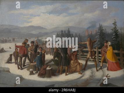 Scenes from the Pioneers by Cooper, Deerslayer at the Shooting Match. Data: CA. 1850. olio su tela. Museo: Smithsonian American Art Museum. Foto Stock