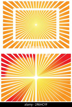 La linea e i raggi di modificare la tua copertina, box, sfondo Illustrazione Vettoriale