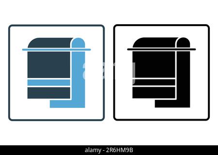 icona asciugamano. icona relativa al bagno, igiene. Design a icone solido. Semplice disegno vettoriale modificabile Illustrazione Vettoriale