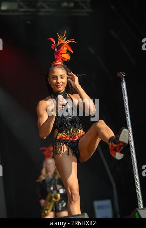 Uncle Funks disco Inferno suona al Cambridge Club Festival 2023 Childerley, Cambridgeshire, UK. 9th giugno, 2023. Credit: Gary Stafford/Alamy Live News Foto Stock