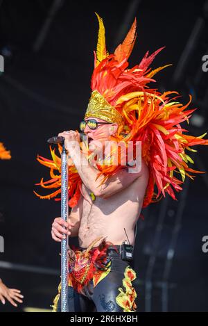 Uncle Funks disco Inferno suona al Cambridge Club Festival 2023 Childerley, Cambridgeshire, UK. 9th giugno, 2023. Credit: Gary Stafford/Alamy Live News Foto Stock