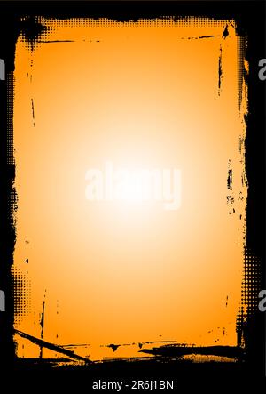 Bordo nero a pagina intera con cerchi sbiaditi (vettore trasparente che può essere sovrapposto ad altri grafici e immagini) Illustrazione Vettoriale