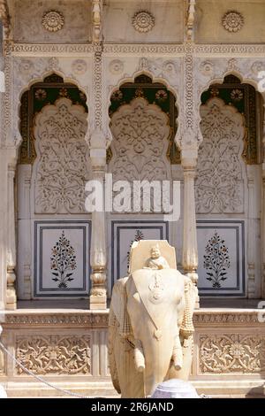 Primo piano di una parte di Rajendra Pol, City Palace, Jaipur. Foto Stock
