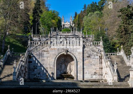 Santuario di Nossa Senhora dos Remedios, Lamego, fiume Douro, Portogallo, Europa Foto Stock