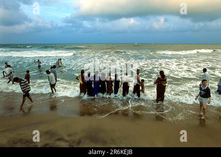Spiaggia di Velankanni a Tamil Nadu, India, Asia Foto Stock