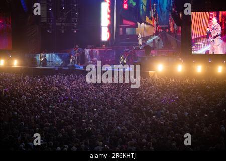 SOLVESBORG 20230609 la band inglese Iron Maiden si esibisce al Festival Sweden Rock 2023. Foto: Fredrik Sandberg/TT/kod €10080 Credit: TT News Agency/Alamy Live News Foto Stock