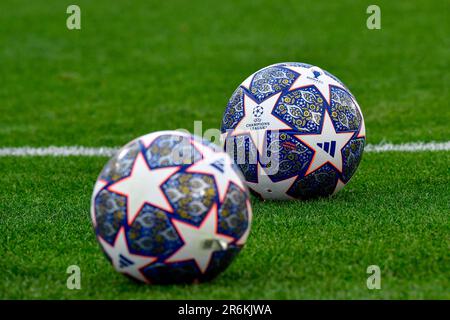 Istanbul, Turchia. 09th giugno, 2023. Le palle ufficiali CL dell'Adidas sono pronte per la finale della UEFA Champions League tra Manchester City e l'Inter allo stadio Atatürk di Istanbul. (Photo Credit: Gonzales Photo/Alamy Live News Foto Stock