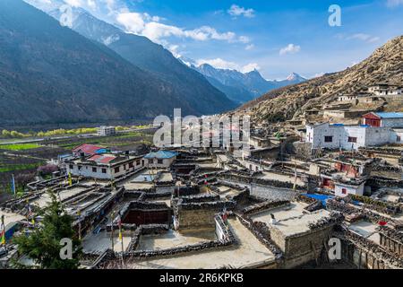 Villaggio storico di Marfa, Jomsom, Himalaya, Nepal, Asia Foto Stock