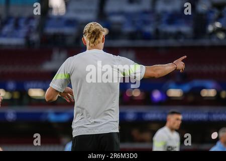 Istanbul, Turchia. 09th giugno, 2023. Erling Haaland di Manchester City visto durante una sessione di allenamento allo Stadio Olimpico di Atatürk in vista della finale della UEFA Champions League 2022/23. Credit: SOPA Images Limited/Alamy Live News Foto Stock