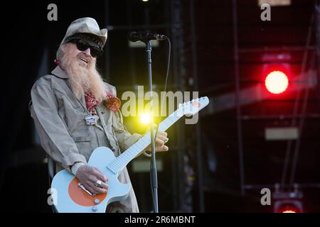 Solvesborg, Svezia. 10th giugno 2023. Billy Gibbons e la BFGS (USA) si esibisce durante l'ultimo giorno del Festival Rock svedese 2023. Foto: Fredrik Sandberg/TT/code 10080 Credit: TT News Agency/Alamy Live News Foto Stock