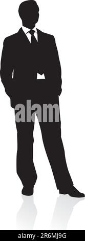 Uomo d'affari in abito e cravatta. Illustrazione vettoriale Illustrazione Vettoriale