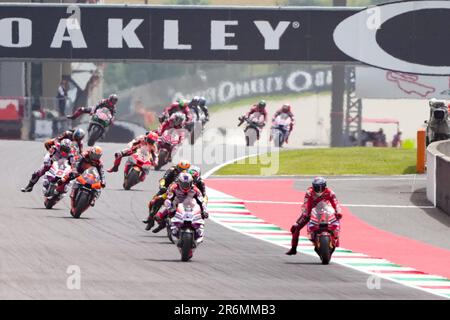 Misano Adriatico, Italia. 10th giugno, 2023. Star Race sprint MotoGP durante il MotoGP Oakley Gran Premio d'Italia Qualifiche Domenica, MotoGP d'Italia - al circuito del Mugello il 11 giugno 2023 a Scarperia, Italia. (Foto di Fabio Averna/Sipa USA) Credit: Sipa USA/Alamy Live News Foto Stock