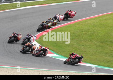 Misano Adriatico, Italia. 10th giugno, 2023. Star Race sprint MotoGP durante il MotoGP Oakley Gran Premio d'Italia Qualifiche Domenica, MotoGP d'Italia - al circuito del Mugello il 11 giugno 2023 a Scarperia, Italia. (Foto di Fabio Averna/Sipa USA) Credit: Sipa USA/Alamy Live News Foto Stock