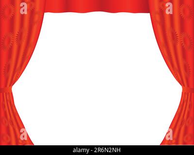 Tenda rossa una cornice su sfondo bianco Illustrazione Vettoriale