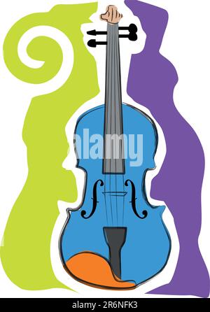 un vettore, disegno di un'icona di illustrazione per un violino Illustrazione Vettoriale