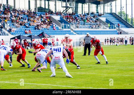 erima GFL2 / German Football League, Scopions Stuttgart vs Pforzheim Wilddogs nel Gazi-Stadion auf der Waldau Stoccarda il 10,2023 giugno Germania Foto Stock