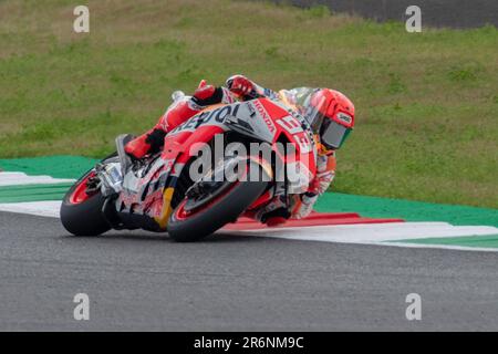 10th giugno 2023; Autodromo Internazionale del Mugello, Scarperia e San Piero, Firenze, Italia; 2023° MotoGP Italia Qualifiche; Marc Marquez Repsol Honda Team Foto Stock