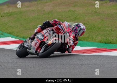 10th giugno 2023; Autodromo Internazionale del Mugello, Scarperia e San Piero, Firenze, Italia; 2023° MotoGP Italia Qualifiche; Enea Bastianini Ducati Lenovo Team Foto Stock