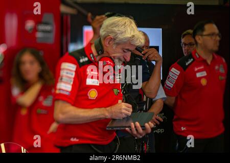 10th giugno 2023; Autodromo Internazionale del Mugello, Scarperia e San Piero, Firenze, Italia; 2023° MotoGP Qualifiche Italiane; Gigi dall'Igna Ducati Lenovo Team Foto Stock