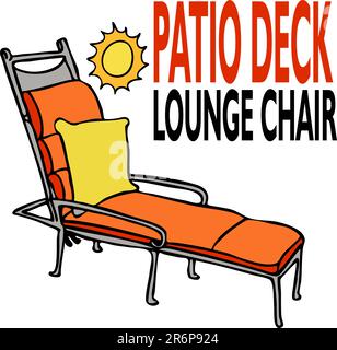 Una immagine di un patio lounge chair. Illustrazione Vettoriale