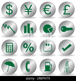 raccolta vettoriale di icone finanziarie Illustrazione Vettoriale