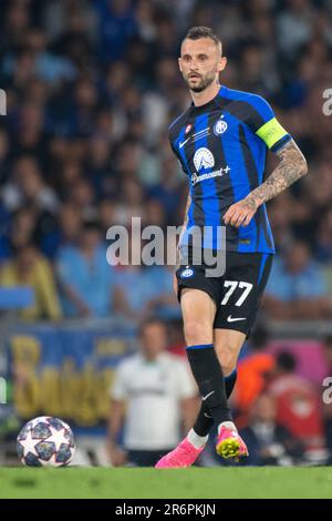 Istambul, Turchia. 11th giugno, 2023. Marcelo Brozovi? Di Inter durante la finale di UEFA Champions League 2023 tra Manchester City e Inter allo Stadio Olimpico di Atatürk a Istanbul, Turchia il 10 giugno 2023 (Foto di Andrew SURMA/ Credit: Sipa USA/Alamy Live News Foto Stock