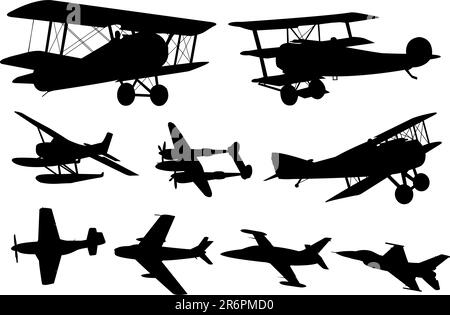 Silhouette in aereo - vettore Illustrazione Vettoriale