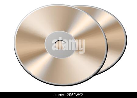 Illustrazione di compact dics su sfondo isolato Illustrazione Vettoriale