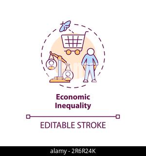 Icona del concetto di disuguaglianza economica Illustrazione Vettoriale