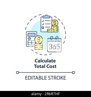 Icona del concetto di calcolo del costo totale Illustrazione Vettoriale