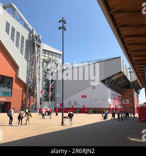 Anfield Stadium, sede del Liverpool FC Foto Stock