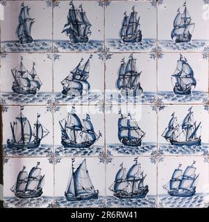 Piastrelle olandesi, XVII secolo Foto Stock
