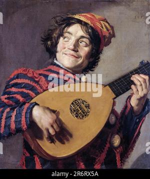 Frans Hals, buffone con un liuto, pittura in olio su tela, circa 1623 Foto Stock